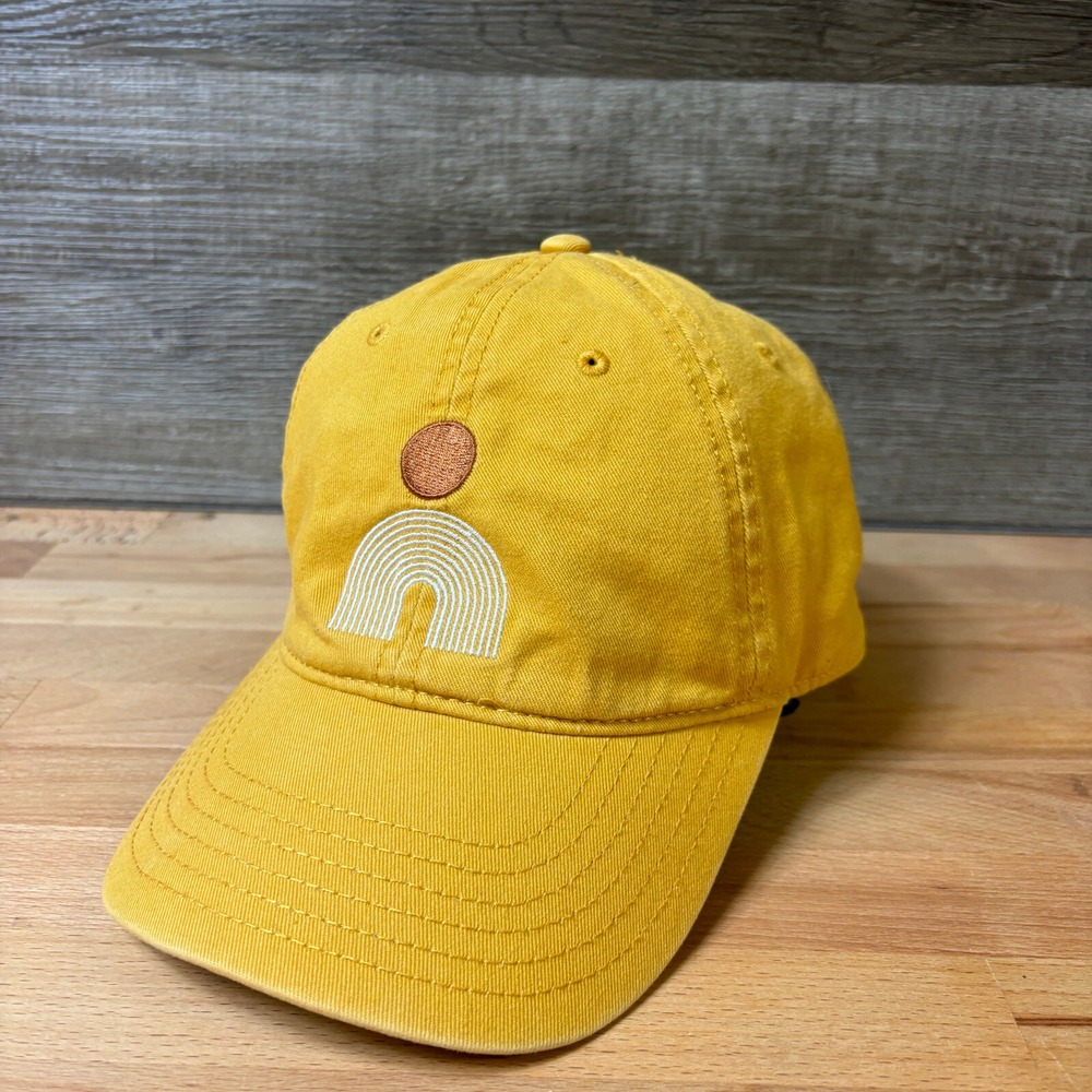 Mad Engine Hat Cap Strap Back Womens One Size Yellow Abstract Art Adjustable‎